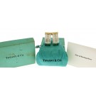 1995 Tiffany & Co Italy Atlas 18k Gold Sterling Silver Huggie Hoop Earrings