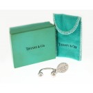 Return To Tiffany & Co Sterling Silver Small Oval Tag Charm Horseshoe Key Ring 