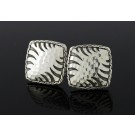 Pair Of John Hardy Palu Macan 925 Sterling Silver Hammered Square Omega Earrings
