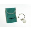 Vintage 2001 Tiffany & Co Sterling Silver Round Tag Charm Horseshoe Key Ring