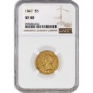 1847 $5 Liberty Head Half Eagle Gold NGC XF40 Extremely Fine Coin
