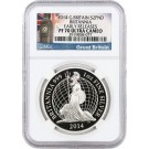 2014 £2 Proof Great Britain 1oz Silver Britannia NGC PF70 UC ER