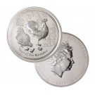 2017 P $30 AUD Australia Lunar Year Of The Rooster 1 Kilo .999 Silver In Capsule 