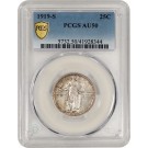 1919 S 25C Standing Liberty Quarter Silver PCGS Secure Gold Shield AU50 Coin
