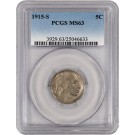 1915 S 5C Buffalo Nickel PCGS MS63 Brilliant Uncirculated Key Date Coin