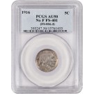 1916 5C Buffalo Nickel No F FS-401 NGC AU50 Coin