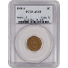 1908 S 1C Indian Head Cent PCGS AU58 About Uncirculated Key Date Coin
