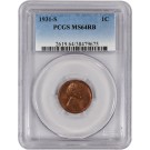 1931 S 1C Lincoln Wheat Cent PCGS MS64 RB Red Brown Key Date Coin