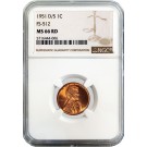 1951 D/S 1C Lincoln Wheat Cent FS-512 NGC MS66 RD Red Gem Uncirculated Coin