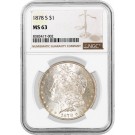 1878 S $1 Morgan Silver Dollar NGC MS63 