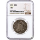 1818 50C Capped Bust Silver Half Dollar NGC F15 Fine Circulated Coin