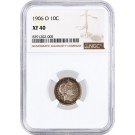 1906 O 10C Barber Dime Silver NGC XF40 Extremely Fine Key Date Coin