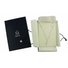 Mikimoto 18k White Gold 3 Akoya Cultured Pearl .08tcw Diamond Necklace 16" 18"