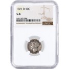 1921 D 10C Silver Mercury Dime NGC G6 Good Circulated Key Date Coin