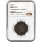 1810 1C Classic Head Large Cent NGC VG Details Environmental Damage Coin
