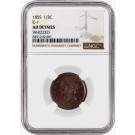 1855 1/2C Braided Hair Half Cent Cohen 1 C-1 NGC AU Details Whizzed Coin
