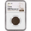 1856 1/2C Braided Hair Half Cent Cohen 1 C-1 NGC XF40 BN Brown Coin