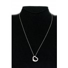Tiffany & Co Elsa Peretti 925 Sterling Silver 16mm Open Heart Pendant Necklace