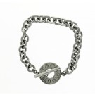 Tiffany & Co 1837 Sterling Silver Oval Chain Link Toggle Clasp Bracelet Size 6.5