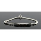 Vintage Tiffany & Co Sterling Silver Cuban Curb Link ID Bracelet Monogram Lauren