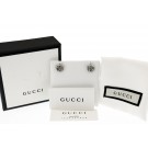 Pair Of Gucci Interlocking GG Logo 925 Sterling Silver Arabesque Stud Earrings