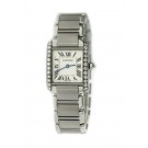 Cartier Tank Francaise 2384 20mm x 25mm Steel Custom Diamond Quartz Watch