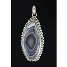 Old Pawn Navajo Native American Sterling Silver Lavender Purple Agate Pendant