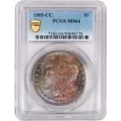 1885 CC Carson City $1 Morgan Silver Dollar PCGS Secure Gold Shield MS64 Coin