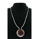 Vintage Niels Erik NE From Denmark 925 Sterling Silver Amber Pendant Necklace