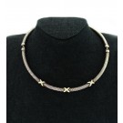 David Yurman Metro Cable 14k Gold Sterling Silver 5mm X Station Collar Necklace