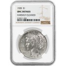 1928 $1 Silver Peace Dollar NGC UNC Details Harshly Cleaned Key Date Coin