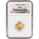 2009 $5 1/10 oz Gold American Eagle NGC MS70 