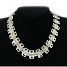 Vintage Margot De Taxco Mexico # 5285 Sterling Silver Greek Key Link Necklace 
