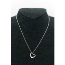 Vintage 1970s Tiffany & Co Elsa Peretti Sterling Silver Open Heart Necklace 15.5