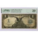 1899 $1 Black Eagle Silver Certificate Fr#235m Mule PMG VF20 Stained Burke #5902 
