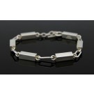 AJ Arne Johansen Denmark Mid Century Sterling Silver Bar Link Toggle Bracelet