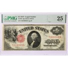 Series Of 1917 $1 Legal Tender Note Red Seal Sawhorse Fr#39 PMG VF25 Tear