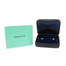 Pair Of Tiffany & Co 950 Platinum Diamond Cruciform Cross Stud Earrings With Box