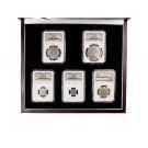 El Cazador Shipwreck Spanish 8, 4, 2, 1, 1/2 Reales Silver Coin Set NGC Genuine