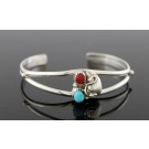 Silver Star Jewelry Albuquerque New Mexico Sterling Coral Turquoise Cuff Bracelet