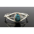 Old Pawn LG Navajo Native American 925 Sterling Silver Turquoise Cuff Bracelet