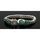 Richard & Mary Thomas Navajo Sterling Needlepoint Turquoise Curb Link Bracelet