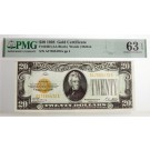 Series Of 1928 $20 Small Size Gold Certificate Fr#2402 PMG Choice UNC 63 EPQ