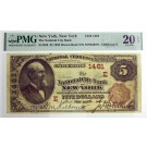 Series Of 1882 $5 National City Bank Of New York #1461 Brown Back PMG VF20 EPQ