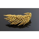 Vintage Tiffany & Co Italy 18k Yellow Gold Textured Rope Feather Brooch Pin