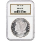 1881 CC Carson City $1 Morgan Silver Dollar NGC MS64 PL Proof Like Coin