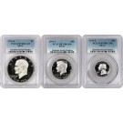 1976 S $1 50C 25C Proof Bicentennial 40% Silver Set Of 3 Coins PCGS PR70 DCAM