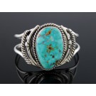 Old Pawn Navajo Native American #380 Sterling Silver Turquoise Cuff Bracelet 