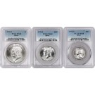 1976 S $1 50C 25C Uncirculated Bicentennial 40% Silver Set Of 3 Coins PCGS MS68 