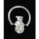 Vintage Tiffany & Co Sterling Silver Spinning Teddy Bear Teether Baby Rattle 